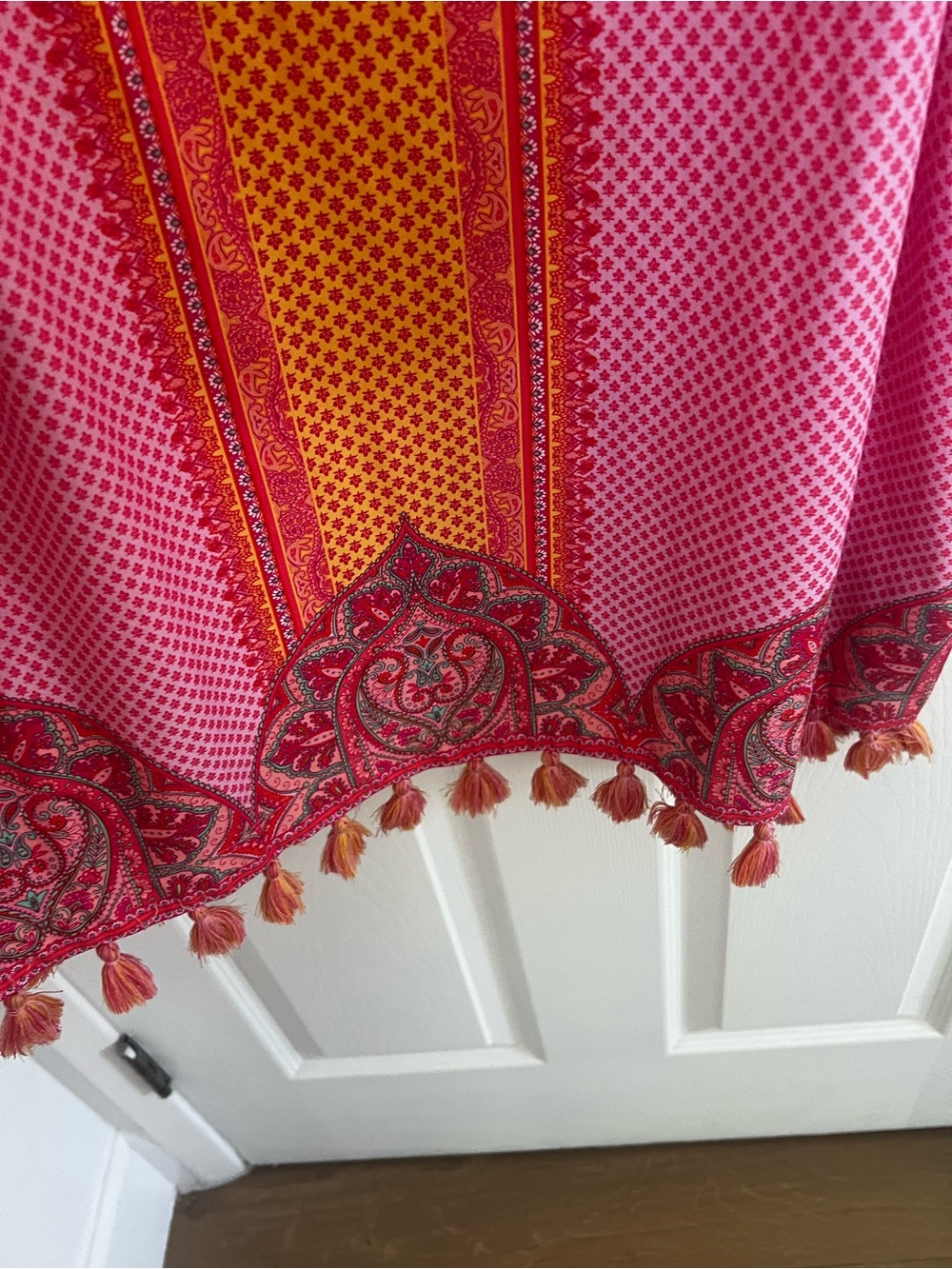 Cabana Life Pink and Orange Off-Shoulder Mini Dress - Picture 9 of 15